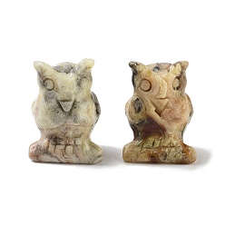 Сумасшедший Агат Натуральные резные фигурки из сумасшедшего агата, для украшения рабочего стола домашнего офиса, сова, 15.5~18.5x13~15x22~24 мм
