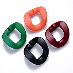 Mixed Color Opaque Spray Painted Acrylic Linking Rings, Quick Link Connectors, for Curb Chains Making, Twist, Mixed Color, 40x33.5x10mm, Inner Diameter: 22.5x18mm