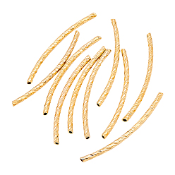 Real 18K Gold Plated Brass Tube Beads, Real 18K Gold Plated, 29x1mm, Hole: 1mm, 100pcs/box