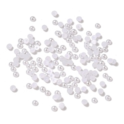 WhiteSmoke ABS Plastic Imitation Pearl Cabochons, Half Round, WhiteSmoke, 2x1mm, about 19230pcs/100g