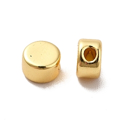 Golden Rack Plating Brass Beads, Long-Lasting Plated, Flat Round, Golden, 4x2.5mm, Hole: 1.2mm
