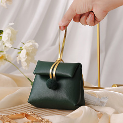 Темно-Зеленый Мешочки из искусственной кожи с веревкой, мешки для подарков на рождество, темно-зеленый, 13x11.5x5 см