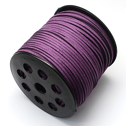 Purple Eco-Friendly Faux Suede Cord, Faux Suede Lace, Purple, 3.0x1.4mm, about 98.42 yards(90m)/roll