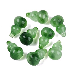 Lime Green Dyed Natural White Jade Pendants, Gourd Charms, Lime Green, 20.5x12x12mm, Hole: 0.9~1.2mm