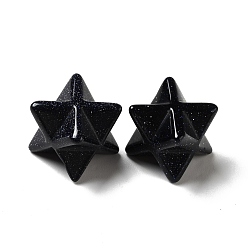 Blue Goldstone Synthetic Blue Goldstone Beads, No Hole/Undrilled, Merkaba Star, 12.5~13x12.5~13x12.5~13mm