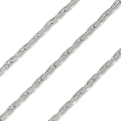 Нержавеющая Сталь Цвет 304 цепи из нержавеющей стали Бостон, пайки, с катушкой, цвет нержавеющей стали, 3x1.2x1.2 мм