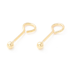 Золотой 925 Шпилька для ушей из стерлингового серебра с резьбой в виде шарика, Винтовые штифты с шаровой головкой, золотые, 15.5x2.5 мм, отверстие : 3.2 мм, штифты : 0.7 мм