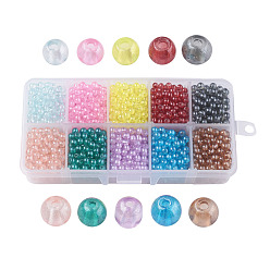 (52) Непрозрачная лаванда 10 цвет прозрачный спрей окрашенные стеклянные бусины, круглые, разноцветные, 4 мм, отверстие : 1.1~1.3 мм, около 200~205шт / отсек, 2000~2050 шт / коробка