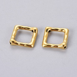 Antique Golden Tibetan Style Alloy Bead Frame, Rhombus, Cadmium Free & Nickel Free & Lead Free, Antique Golden, 16x16x2mm, Hole: 1mm