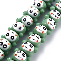 Темный Морско-зеленый Бусины ручной работы ухабистой бисер нитей, малютка, темно-зеленый, 12~13x17~19x14~15 мм, отверстие : 2 мм, около 40 шт / нитка, 18.11 дюйм (46 см)