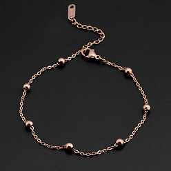 Круглые Браслеты из нержавеющей стали с подвесками, украшения для женщин, золотые, круглые, 7-7/8 дюйм (200 мм)