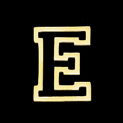 Letter E Вакуумное покрытие pvd 201 подвески из нержавеющей стали, лазерная резка, буквы, без отверстия , letter.e, 12x9x1 мм