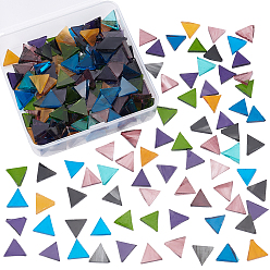 (52) Непрозрачная лаванда Кабошоны из стекла, мозаичные плитки, для украшения дома или поделок, треугольные, разноцветные, 12.5~13x14.5~15x2.5~3 мм, около 200 г / коробка