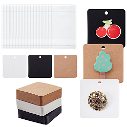 (52) Непрозрачная лаванда 210 шт. 3 цветные квадратные бумажные карточки для демонстрации, для демонстрации брошей, разноцветные, 7x7x0.04 см, отверстие : 6 мм, 70 шт / цвет