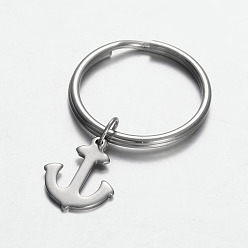 Stainless Steel Color Tarnish Resistant Stainless Steel Anchor Keychain, Stainless Steel Color, 43mm