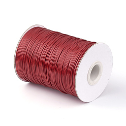 FireBrick Korean Waxed Polyester Cord, FireBrick, 1mm, about 85yards/roll