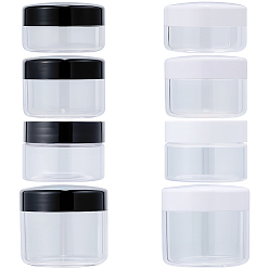 Couleur Mélangete 8 pièces 4 styles 2 couleurs pot de crème en plastique PET, contenants de lotion rechargeables, contenant de gel de voyage, avec bouchon, colonne, couleur mixte, 3.9~5x2.8~3.5 cm, 1 pc / couleur