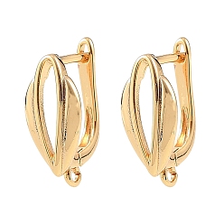Real 18K Gold Plated SHEGRACE Brass Hoop Earring Findings, with Loop, Cadmium Free & Lead Free & Nickel Free, Real 18K Gold Plated, 19x12x8mm, Hole: 1.4mm, Pin: 1mm