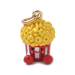 Popcorn Сплав с эмалевыми подвесками, амулеты в форме еды, красочный, золотые, попкорн, 16x12x13 мм, отверстие : 4 мм