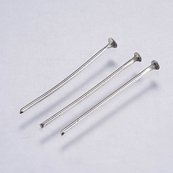Нержавеющая Сталь Цвет Устойчивы к потускнению 304 штифты из нержавеющей стали с плоской головкой, цвет нержавеющей стали, 20.5x0.7 мм, Руководитель: 1.5 mm