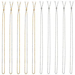 Золотой & Цвет Нержавеющей Стали 10 шт. 2 цвета 304 изготовление ожерелий из нержавеющей стали в Сингапуре, с латунными скользящими бусинами, золотые и нержавеющая сталь цвет, 23.70 дюйм (60.2 см), 5 шт / цвет