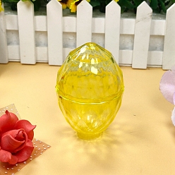 Золотистый Пасхальные пластиковые контейнеры для бус, Подарочная коробка с конфетами, для упаковки свадебной вечеринки, яйцо, золотые, 80x55 мм