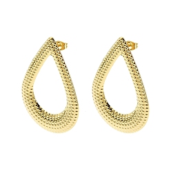 Teardrop 304 Фурнитура для сережек-гвоздиков из нержавеющей стали с ионным покрытием (IP), с петлей, слеза, 49x33 мм, отверстие : 3.5 мм, контактный: 10.5x0.5 mm.