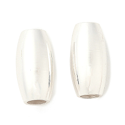 Серебро Латунные бусины, долговечный, рис, серебряные, 10.5x5.5 мм, отверстие : 2.8 мм