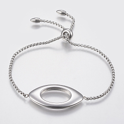 Нержавеющая Сталь Цвет Устойчивые к потускнению спортивные браслеты 304 из нержавеющей стали, слайдерные браслеты, цепи коробки, регби, цвет нержавеющей стали, 11 дюйм (280 мм), 2 мм