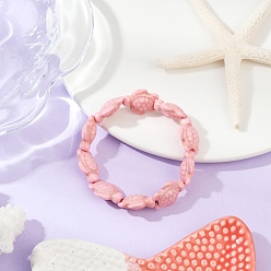 Синтетическая Бирюза Черепаховые синтетические бирюзовые бусины эластичные браслеты для женщин, внутренний диаметр: 1-3/4 дюйм (4.6 см)