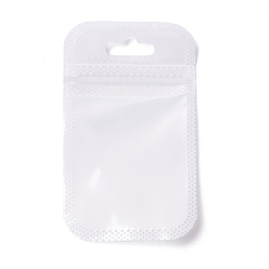 Weiß Wiederverschließbare PP-Beutel, wiederverschließbare Beutel, selbstdichtender Beutel, Rechteck, weiß, 9x5.5x0.15 cm