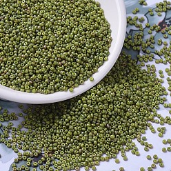 (RR2033) Матовый Непрозрачный Светло-оливковый Блеск Миюки круглые бусины рокайль, японский бисер, 11/0, (rr 2033) матовый матовый светло-оливковый блеск, 11/0, 2x1.3 мм, Отверстие : 0.8 мм , около 5500 шт / 50 г