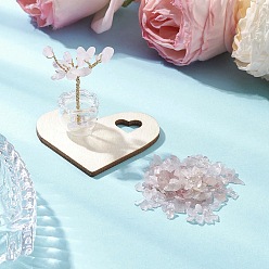 Розовый Кварц Крошка из натурального розового кварца украшение дерево жизни, Деревянная основа из листа с медной проволокой, фен-шуй энергетический камень подарок для домашнего офиса украшение рабочего стола, 49.5x42.5x40~45 мм