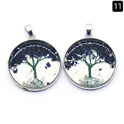 Синий Драгоценный Камень Синтетический синий авантюрин подвески, плоско-круглые, 33 мм