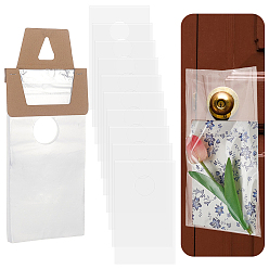 Clair 100 pièces de sacs de porte imperméables en plastique pour journaux, rectangle, clair, 30x15x0.01 cm