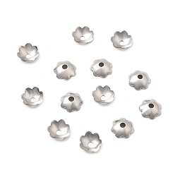 Нержавеющая Сталь Цвет 316 из нержавеющей стали разделительные бусины, цветок, цвет нержавеющей стали, 6x2 мм, отверстие : 1.2 мм