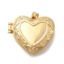 Настоящее золото 18K Подвески-медальоны в форме сердца из латуни ко Дню святого Валентина, без кадмия и без свинца, долговечный, стойки покрытие, реальный 18 k позолоченный, 21.5x24.5x9 мм, отверстие : 4.5x3.5 мм