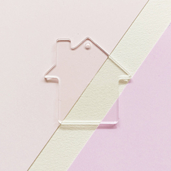 Прозрачный Прозрачные акриловые диски большие подвески, акриловые заготовки, дом, прозрачные, 50x2 мм