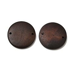 Коричневый Деревянные соединительные элементы и подвески, окрашенные, диск, кофе, 25.5x4 мм, отверстие : 1.6 мм