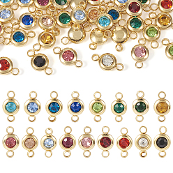 (52) Непрозрачная лаванда 34шт 17 цвета 304 подвески со стразами из нержавеющей стали, плоские круглые ссылки, золотые, разноцветные, 12x6.5x4 мм, отверстие : 2 мм, 2 шт / цвет