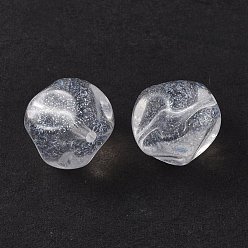 Прозрачный Прозрачные акриловые бусины, блеск порошок, круглые, прозрачные, 16 мм, отверстие : 1.8 мм, Около 230 шт / 500 г