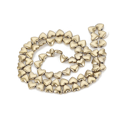 Light Gold Plated Electroplate Non-magnetic Synthetic Hematite Beads Strands, Heart, Light Gold Plated, 6x5.5x3mm, Hole: 1mm, about 70pcs/strand, 15.7 inch