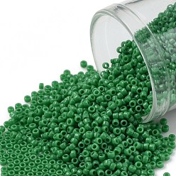 (47D) Opaque Shamrock Toho runde Rocailles, japanische Rocailles, (47 d) undurchsichtiges Kleeblatt, 15/0, 1.5 mm, Bohrung: 0.7 mm, über 3000pcs / Flasche, 10 g / Flasche