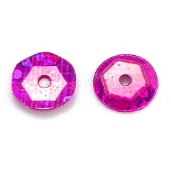 Орхидея ПВХ блестка бусы, полу-чашевидные блестки бусины, центральное отверстие, сиреневые, 6x0.4 мм, отверстие : 1.2 мм, Около 450 шт / фунт