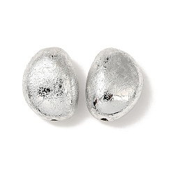 Серебро УФ-покрытие ccb пластиковые бусины, текстура, слеза, серебряные, 17.5x13x8.5 мм, отверстие : 1.6 мм