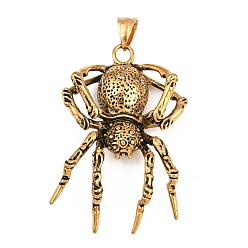 Античное Золото 304 из нержавеющей стали большие кулоны, хэллоуин паук прелести, ионное покрытие (ip), античное золото , 58.5x37x11.5 мм, отверстие : 8.5x5.5 мм