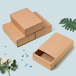 BurlyWood Kraft Paper Drawer Folding Box, Drawer Box, Rectangle, Rectangle, BurlyWood, 27.2x19.2x8.2cm, Inner: 25x17x8cm