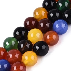 (52) Непрозрачная лаванда Бусины из натурального агата (окрашенные и нагретые), гладкий круглый, разноцветные, 8~8.5 мм, отверстие : 0.8~1 мм, около 48 шт / нитка, 15.16'' (38.5 см)