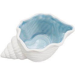 Shell Shape Керамическая тарелка для украшений на тему океана, лоток для хранения колец, , серьга, формы раковины, 140x71x57 мм