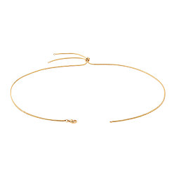 Золотой Регулируемые 304 ползунки из нержавеющей стали, с цепочками-змейками и скользящими бусинами, золотые, 28.3 дюйм ~ 28.5 дюйм (71.9~72.3 см) в длину